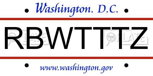 RBWTTTZ District Of Columbia License Plate