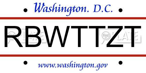 RBWTTZT District Of Columbia License Plate
