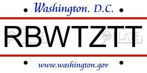 RBWTZTT District Of Columbia License Plate