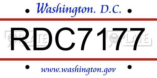 RDC7177 District Of Columbia License Plate