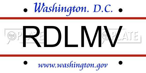 RDLMV District Of Columbia License Plate
