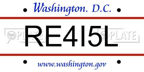 RE4I5L District Of Columbia License Plate