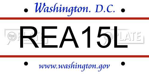 REA15L District Of Columbia License Plate