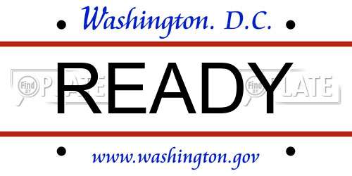 READY District Of Columbia License Plate