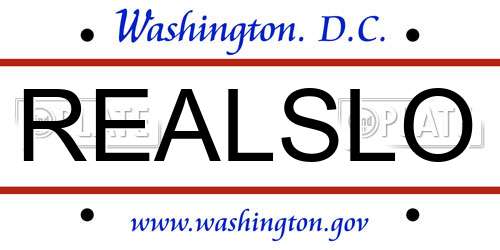 REALSLO District Of Columbia License Plate