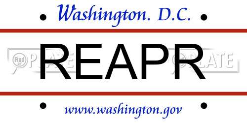 REAPR District Of Columbia License Plate