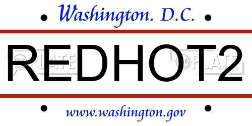 REDHOT2 District Of Columbia License Plate