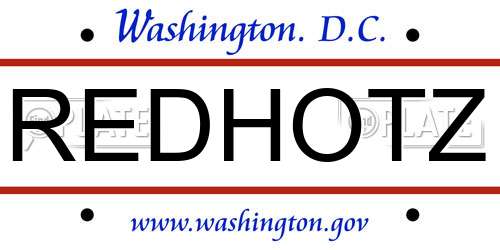 REDHOTZ District Of Columbia License Plate