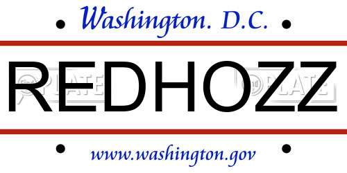 REDHOZZ District Of Columbia License Plate