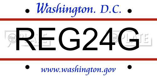 REG24G District Of Columbia License Plate