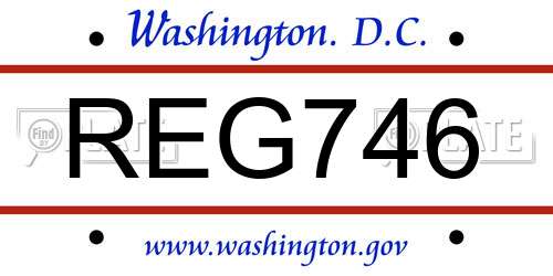 REG746 District Of Columbia License Plate