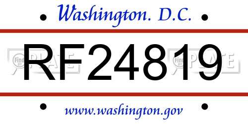 RF24819 District Of Columbia License Plate