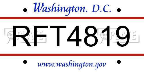 RFT4819 District Of Columbia License Plate