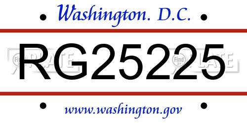 RG25225 District Of Columbia License Plate