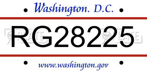 RG28225 District Of Columbia License Plate