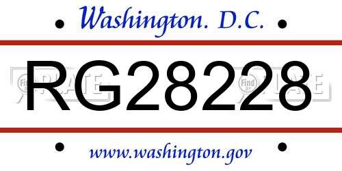 RG28228 District Of Columbia License Plate