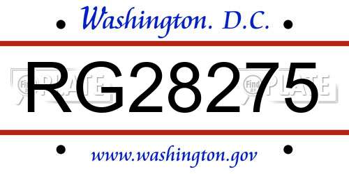 RG28275 District Of Columbia License Plate