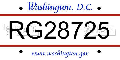 RG28725 District Of Columbia License Plate