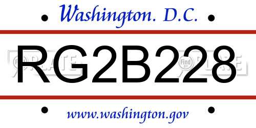 RG2B228 District Of Columbia License Plate