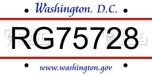 RG75728 District Of Columbia License Plate