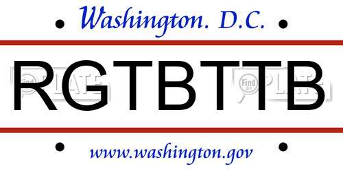 RGTBTTB District Of Columbia License Plate