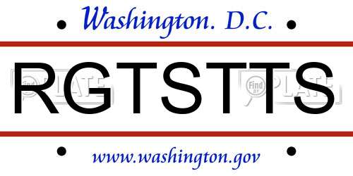 RGTSTTS District Of Columbia License Plate