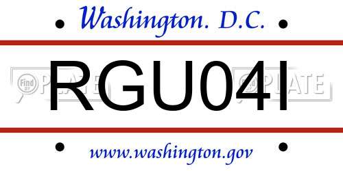 RGU04I District Of Columbia License Plate