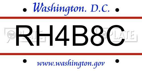 RH4B8C District Of Columbia License Plate