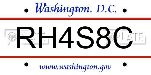 RH4S8C District Of Columbia License Plate