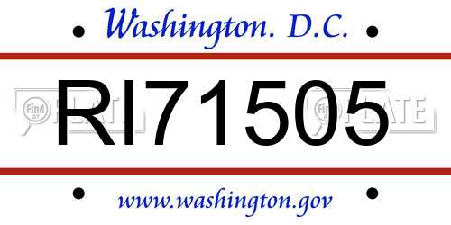 RI71505 District Of Columbia License Plate