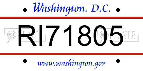RI71805 District Of Columbia License Plate