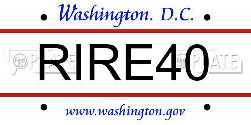RIRE40 District Of Columbia License Plate
