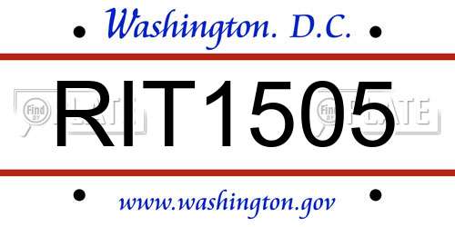 RIT1505 District Of Columbia License Plate