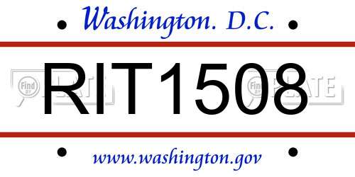 RIT1508 District Of Columbia License Plate