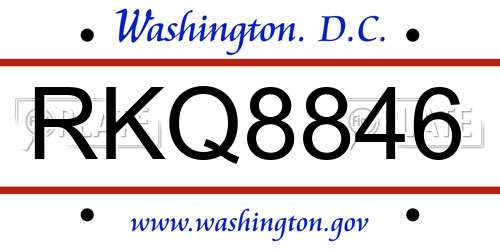 RKQ8846 District Of Columbia License Plate