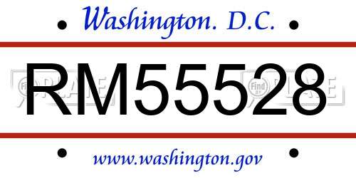 RM55528 District Of Columbia License Plate