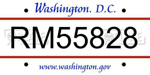 RM55828 District Of Columbia License Plate