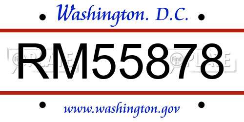RM55878 District Of Columbia License Plate