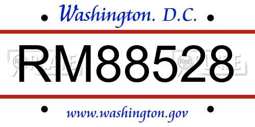 RM88528 District Of Columbia License Plate