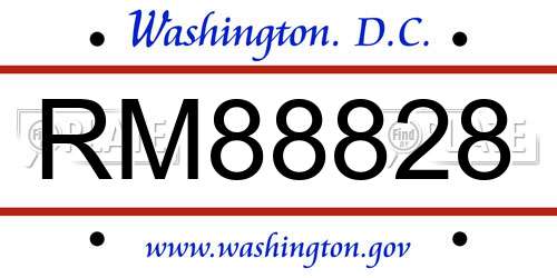RM88828 District Of Columbia License Plate