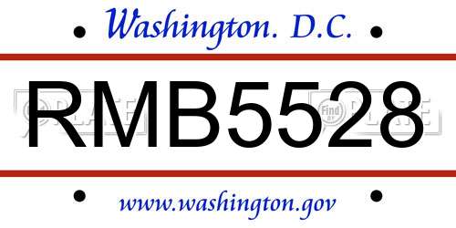RMB5528 District Of Columbia License Plate
