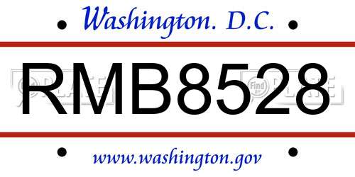RMB8528 District Of Columbia License Plate