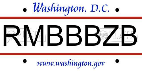 RMBBBZB District Of Columbia License Plate