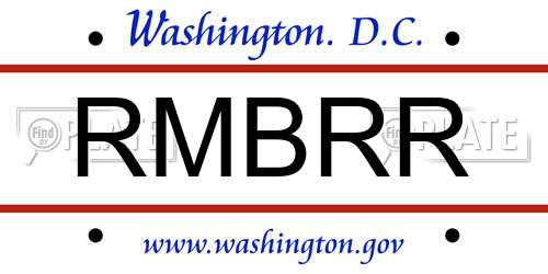 RMBRR District Of Columbia License Plate