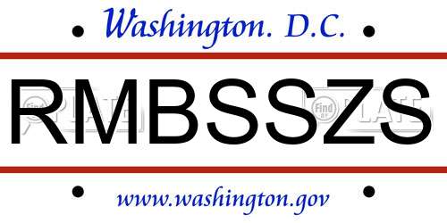 RMBSSZS District Of Columbia License Plate