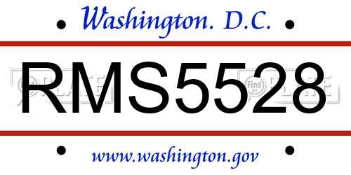 RMS5528 District Of Columbia License Plate