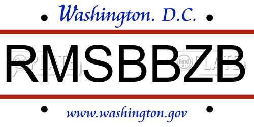 RMSBBZB District Of Columbia License Plate