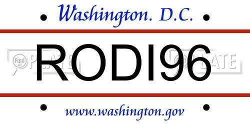 RODI96 District Of Columbia License Plate