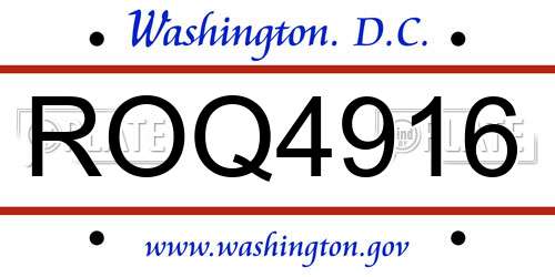 ROQ4916 District Of Columbia License Plate