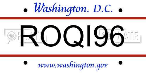 ROQI96 District Of Columbia License Plate